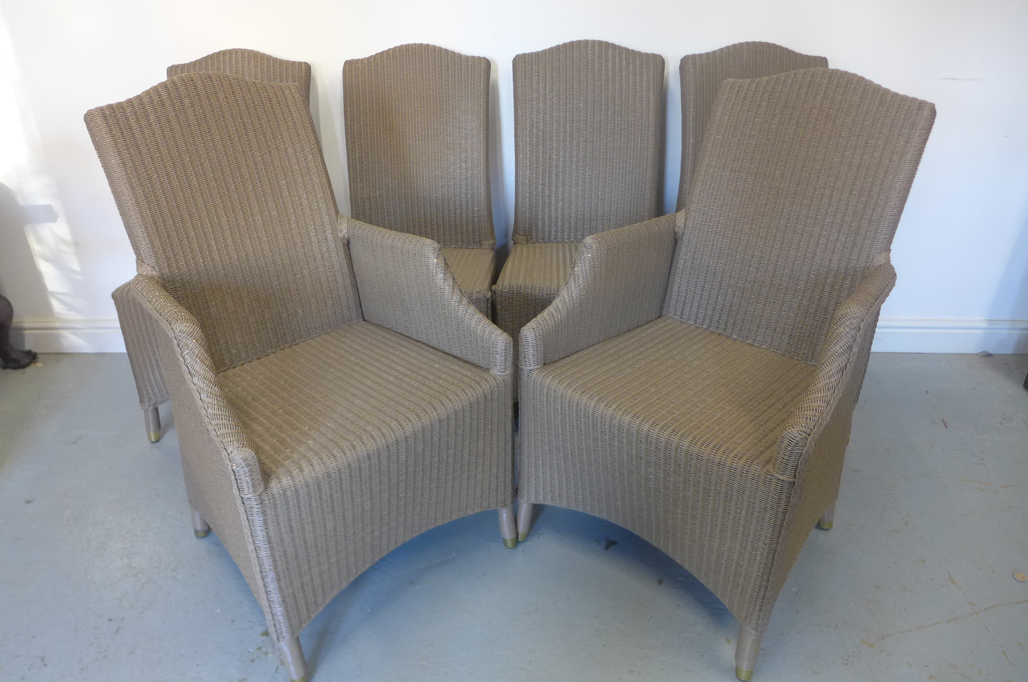 A set of six Vincent Sheppard Louis Lloyd loom weave chairs, four singles and two armchairs, some