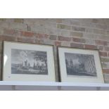 A print of view of the Cathedral of Christ Church and part of Corpus Christie College, Cambridge,