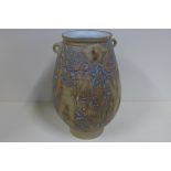 A Peter Askem vase, 35cm tall, generally good, some damage to base