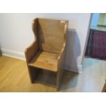 A modern ash single hall chair, 101cm tall x 50cm wide z 45cm deep