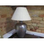 A braized brush steel table lamp, 62cm