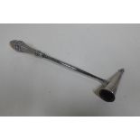 A silver candle snuff - 25cm long, Birmingham 1912/13 - approx 2.8 troy oz