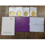 Seven £5 coins, all in original presentation packaging