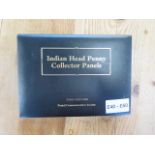 An album of Indian head Penny collector panels coins