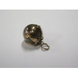 A 9ct silver masonic folding orb of large proportions, 15mm wide, approx 9.6 grams, generally