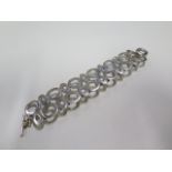 An abstract silver bracelet, 19cm long, approx 2 troy oz