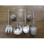 six pieces of Eastern white metal tableware, approx 17 troy oz