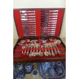 An extensive twelve place silver plated kings pattern canteen of cutlery, some general usage