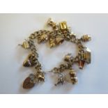 A 9ct gold charm bracelet, approx 32 grams