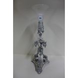 An impressive silver plated grape and vine single flute epergne - 57cm tall, in good condition