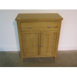 An ex-display Nordic oak hall cabinet - 78cm W x 35cm D x 93cm H