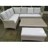 A Bramblecrest rectangle modular sofa with rectangle adjustable table and bench, ex-display