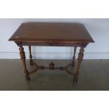 A Victorian William and Mary style side table with a drawer, 73cm tall x 89cm x 55cm