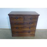 A 19th century mahogany five drawer chest, 106cm tall x 108cm x 53cm