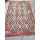 A vegetagle dye wool Chobi Kilim rug - 190x128cm