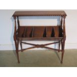 A 19th century style mahogany book stand, 89cm tall x 87cm x 38cm