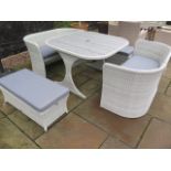 A Bramblecrest Tetbury four seat tree free balcony cube set - cloud, ex-display