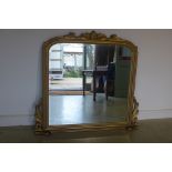 A Victorian style gilt over mantle mirror, 127cm x 140cm