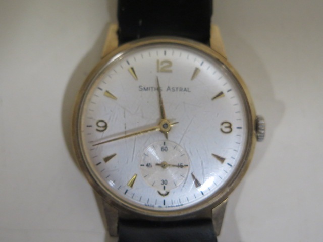 A Smiths Astral 9ct gold wristwatch - Railway - 45 year service presentation, running but hands need - Image 2 of 3