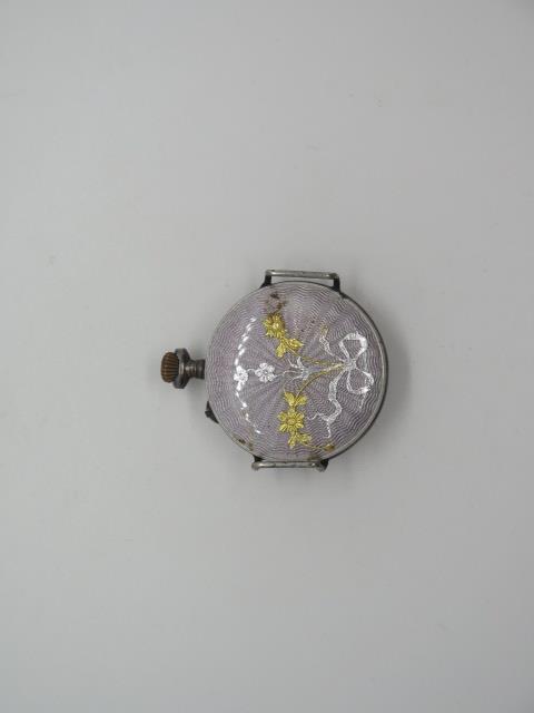 A sterling silver fancy watch chain with silver hunter and fob watch, both not working - Image 7 of 7