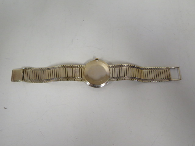 A 9ct yellow gold Rolex Geneve manual wind gents bracelet wristwatch, with a grey dial, 31mm wide - Image 5 of 5