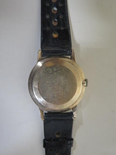 A Smiths Astral 9ct gold wristwatch - Railway - 45 year service presentation, running but hands need - Image 3 of 3