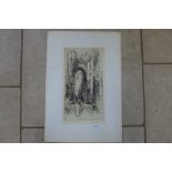 Hedley Fitton 1859-1929 - etching La Porte de la Cadenne St Emilion - etching signed in pencil by