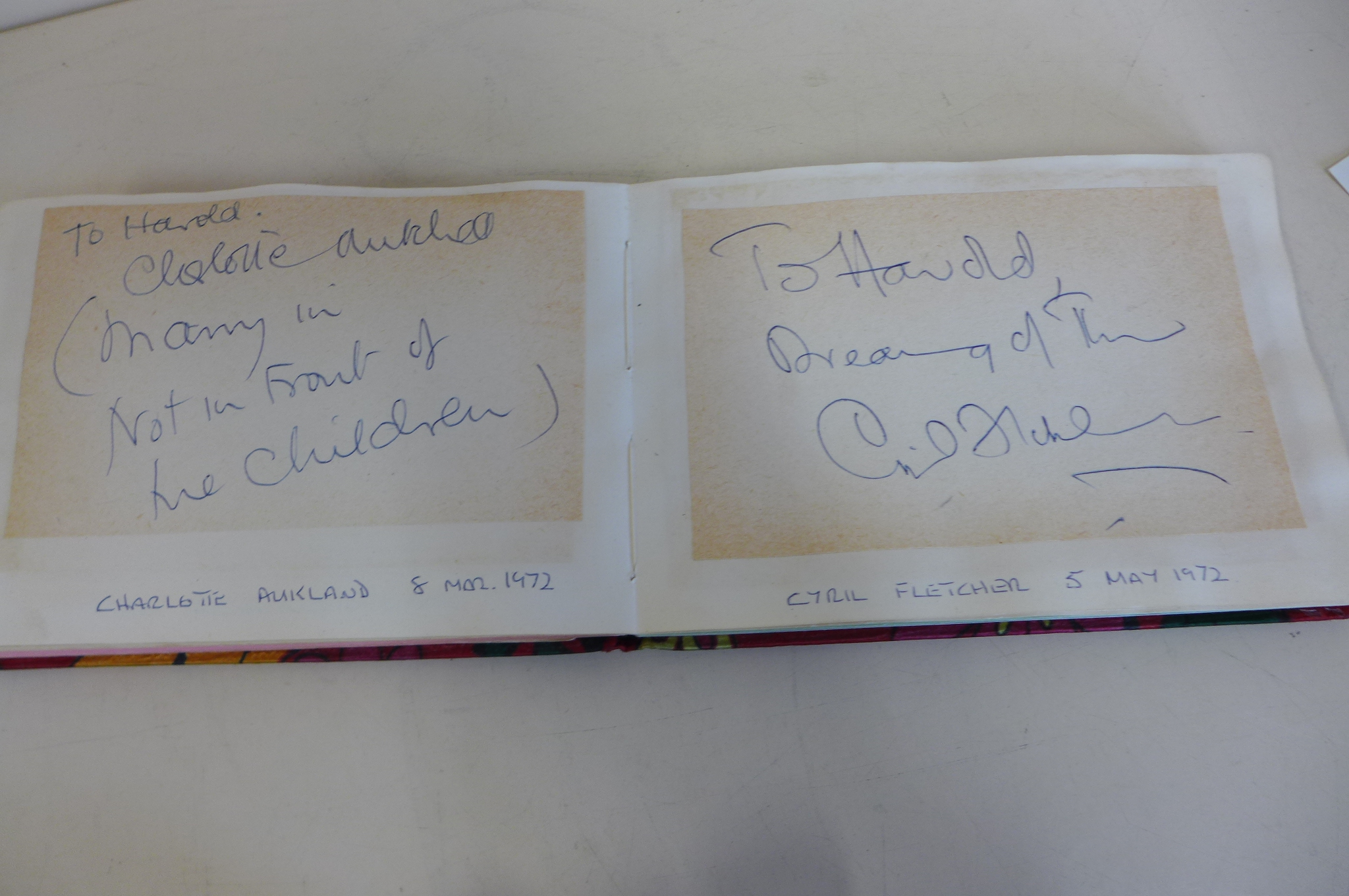 An interesting autograph book with autographs, including Topol, Christopher Lee, Ava Gardner, - Image 6 of 11