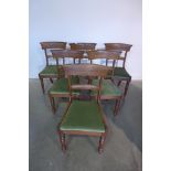 A set of six 19th century mahogany dining chairs on turned front legs
