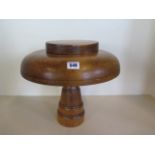 A three section wooden ladies hat block, 32cm tall, 35cm diameter