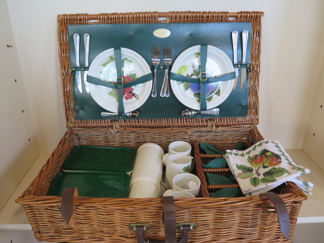 A Fortnum and Mason Portmeiron four person picnic hamper - in good condition