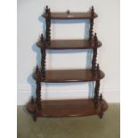 A 19th century mahogany four tier what not - 77cm x 60cm