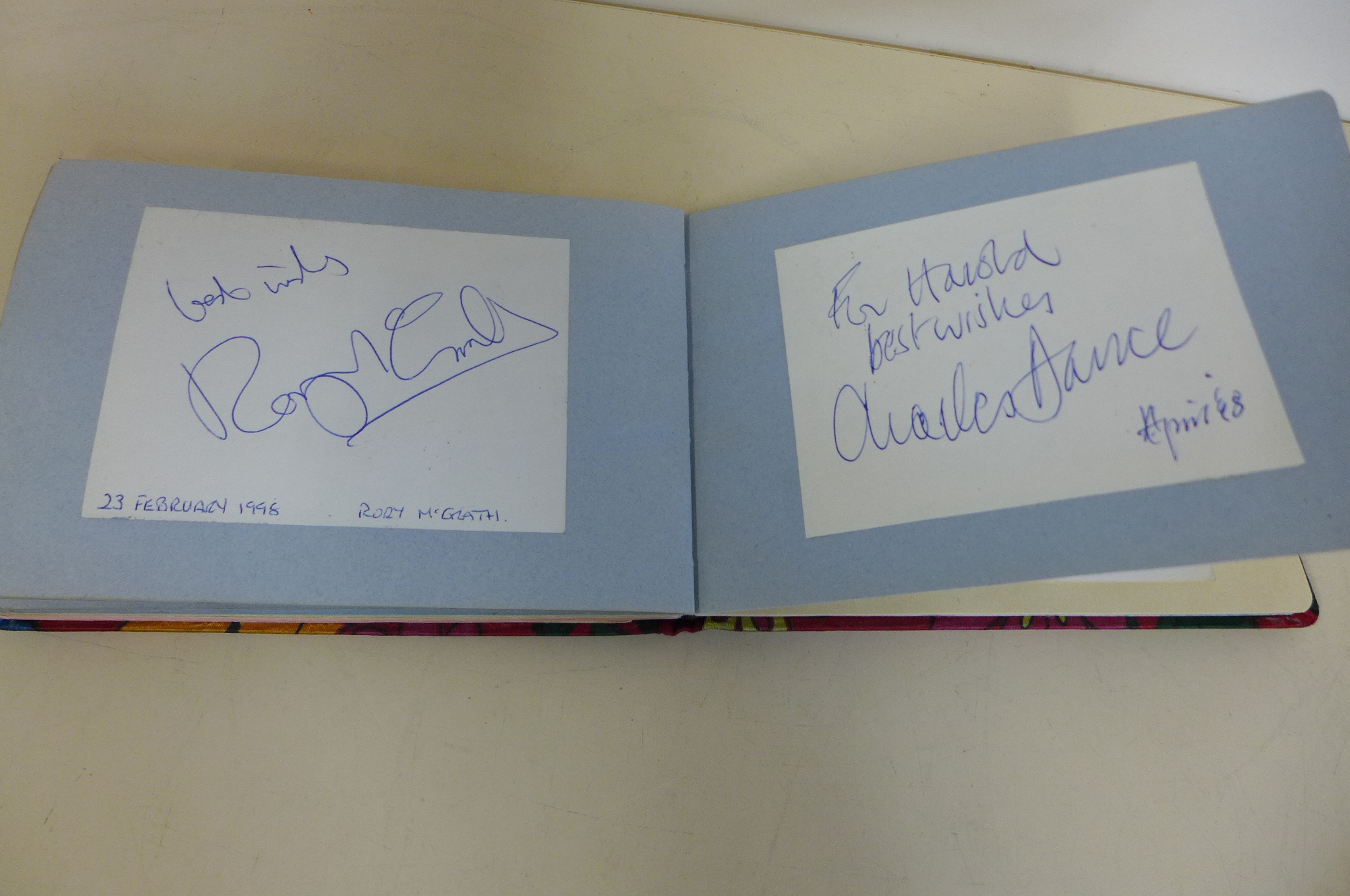 An interesting autograph book with autographs, including Topol, Christopher Lee, Ava Gardner, - Image 11 of 11