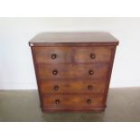 A Victorian walnut chest of two over three drawers, in polished restored condition, 110cm tall x