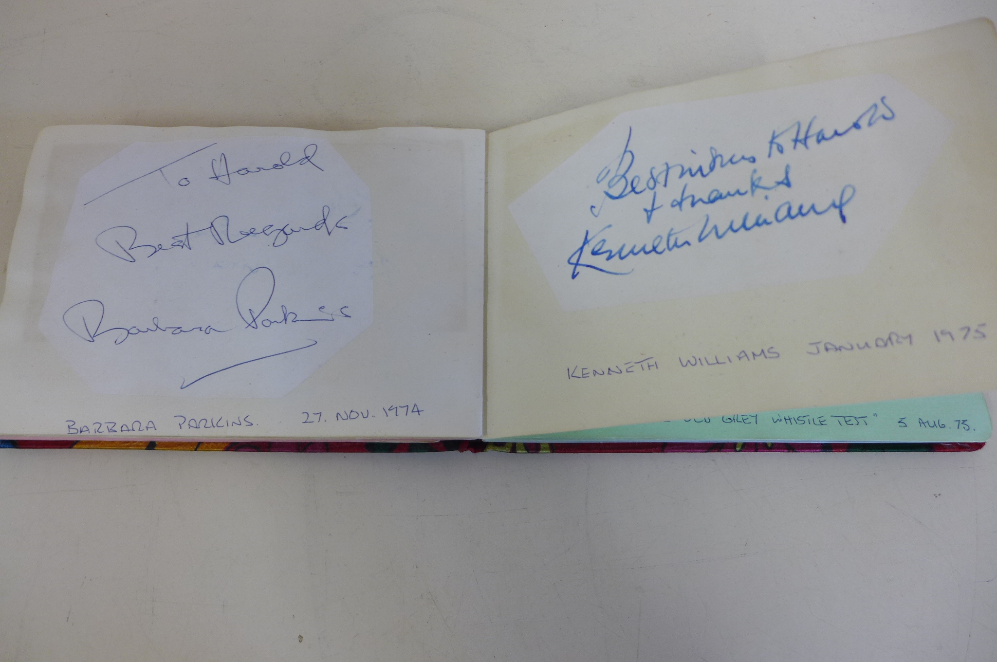 An interesting autograph book with autographs, including Topol, Christopher Lee, Ava Gardner, - Image 7 of 11