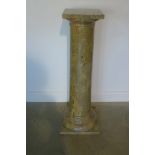 A pedestal with faux marble decoration - 119cm tall x 29cm square top