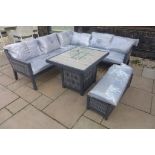 A Brambelcrest Portofino mini fire pit casual dining suite, ex-display