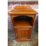 A late Victorian walnut single bedside cabinet, 80cm H x 41cm x 36cm