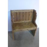 A small pine pew, 80cm wide