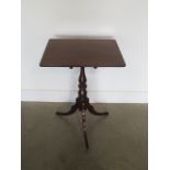 A Georgian mahogany tilt top tripod table, 74cm tall x 53cm x 43cm - in polished condition