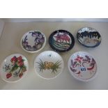 Six Moorcroft pin dishes, unboxed, all good