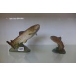 A large Beswick brown trout No 2087, in very good condition, and a smaller trout no 1390 also in