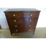 A 19th century mahogany five drawer chest with decorative handles, 108cm tall x 109cm x 51cm