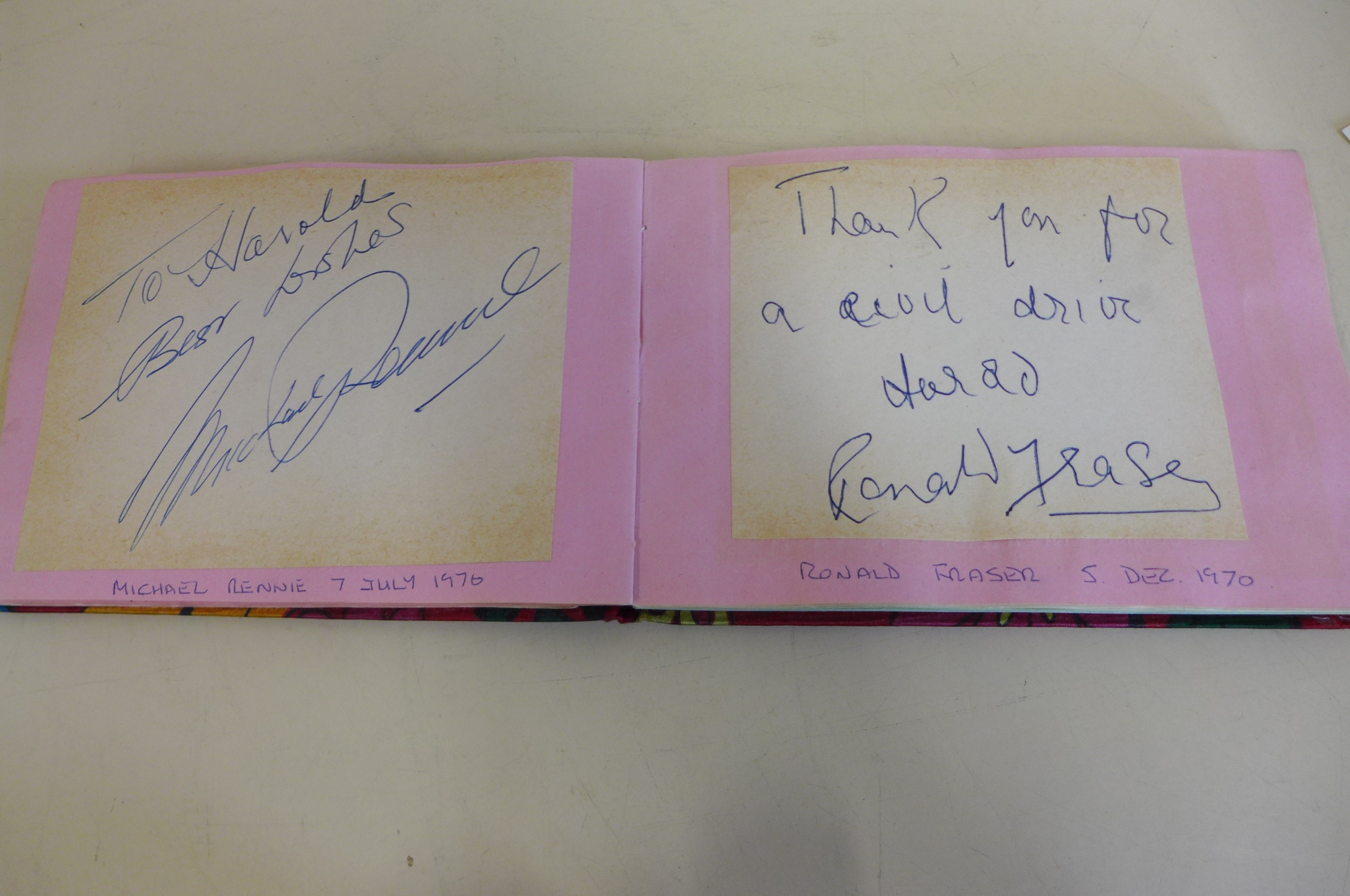 An interesting autograph book with autographs, including Topol, Christopher Lee, Ava Gardner, - Image 5 of 11