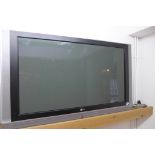 An LG wall mounted TV, screen with XD DV3, SRS, HDMI - 42PC1DV