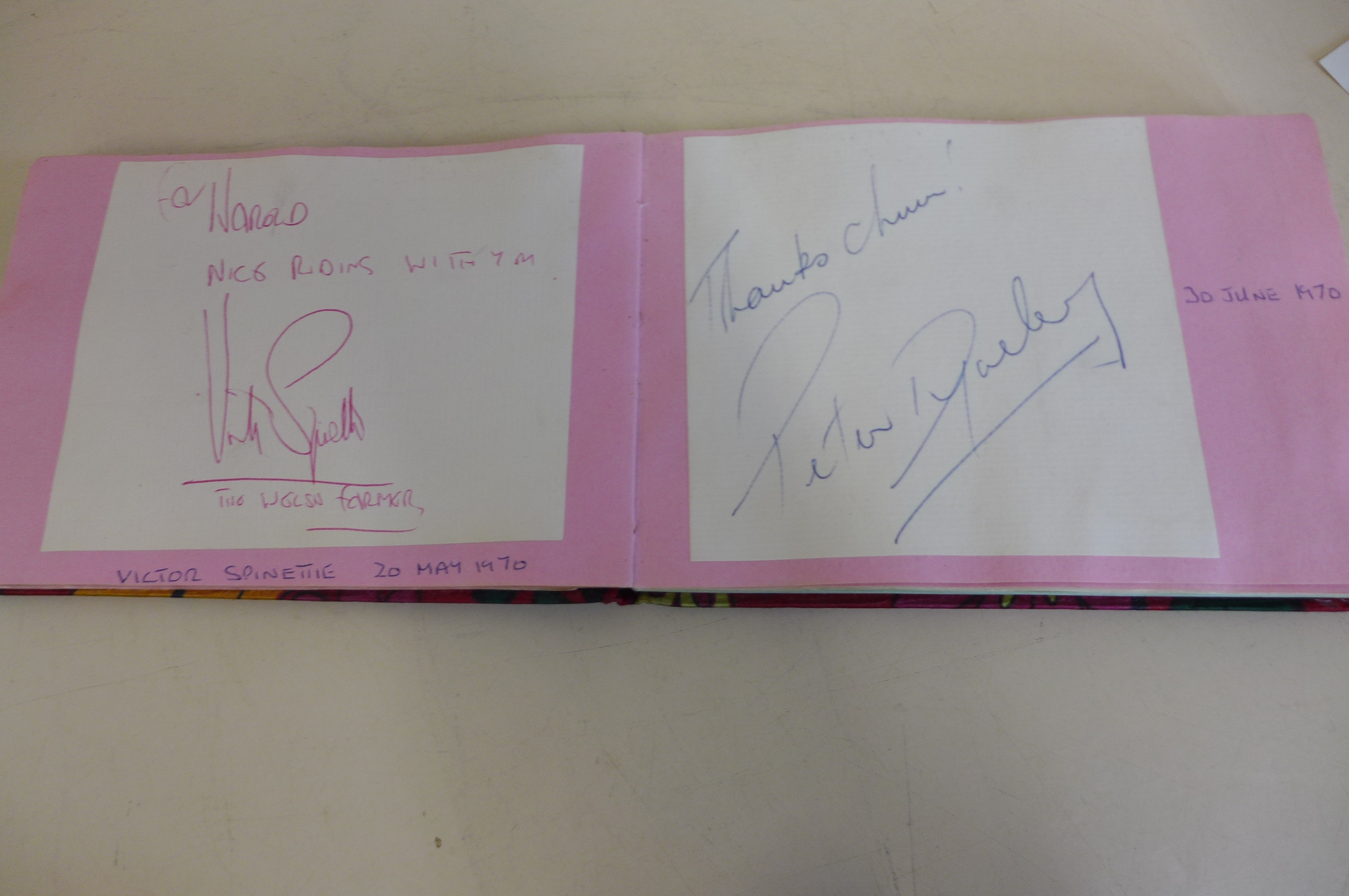 An interesting autograph book with autographs, including Topol, Christopher Lee, Ava Gardner, - Image 4 of 11