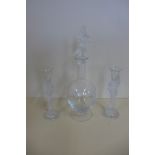 Igor Carl Faberge for Franklin Mint - a pair of snow dove crystal candlesticks, 23cm tall and a