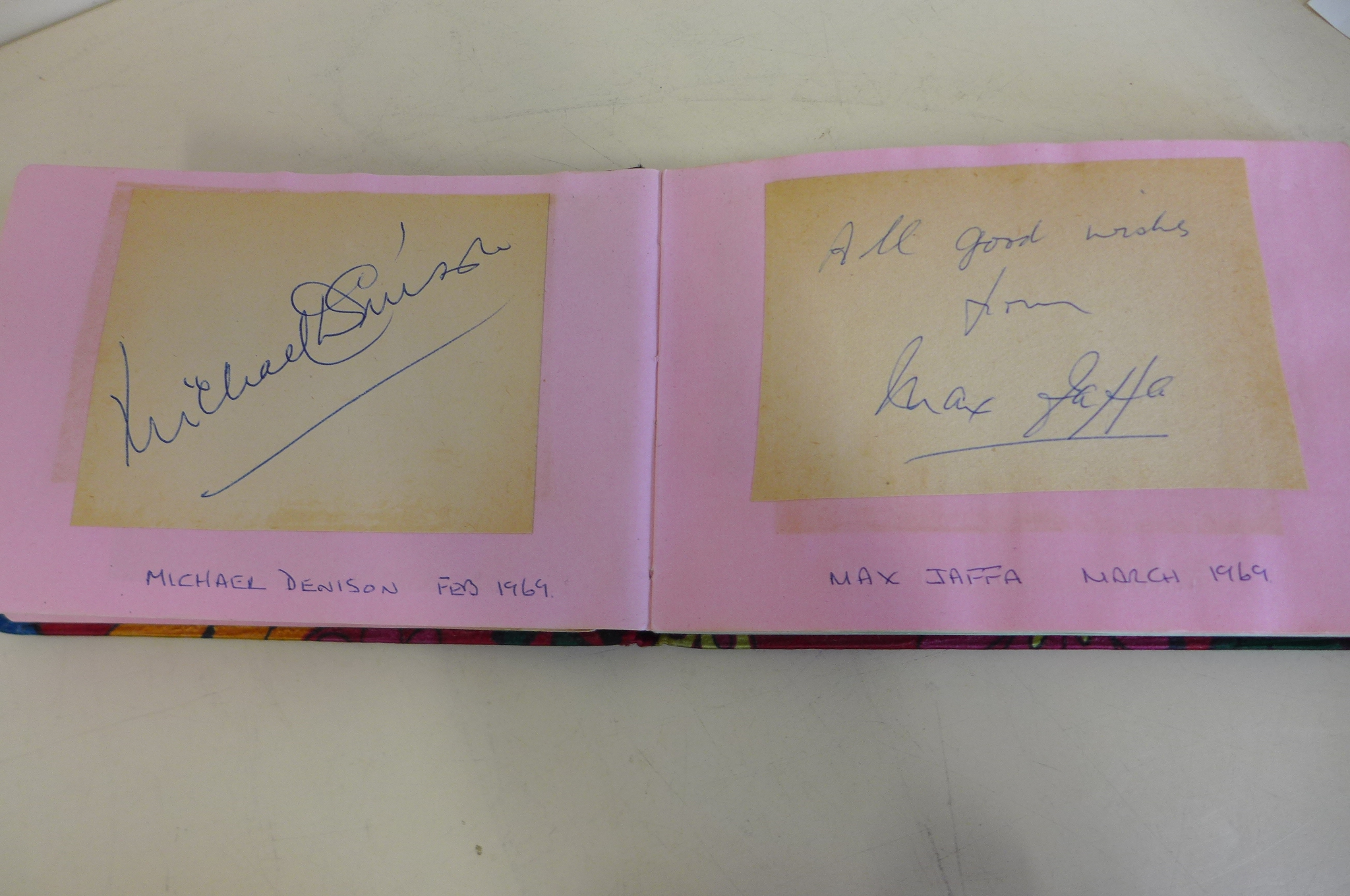 An interesting autograph book with autographs, including Topol, Christopher Lee, Ava Gardner, - Image 3 of 11