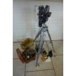 A Bolex Paillard H16 cine camera with Synchroflex sound - attachments and tripod - no lenses