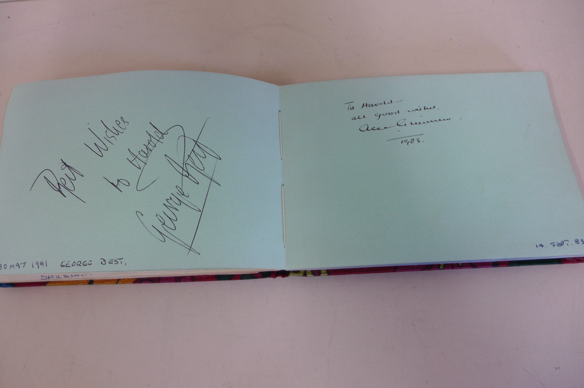 An interesting autograph book with autographs, including Topol, Christopher Lee, Ava Gardner, - Image 9 of 11